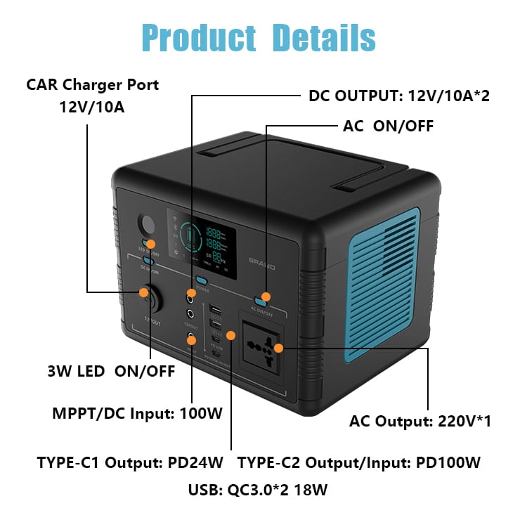 Central Eléctrica Portátil de 500W 1